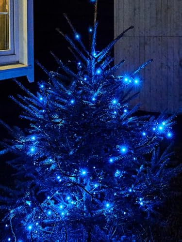 Solar Christmas Lights Outdoor 4 Pack 132FT 400LED Fairy String Lights Blue (Blue / 4 pack)