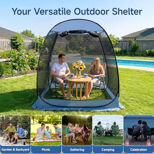6x6 FT Pop Up Screen Tent (Charcoal Gray / 6'x6')