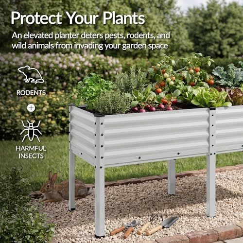 72x24x30in Non Toxic Galvanized Raised Garden Bed