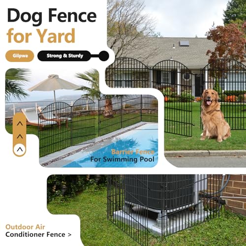 15 Panels Decorative Garden Fence with Lock (40in(H) X 36.25ft(L))