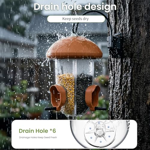 LONA Bird Feeder with 3 Compartments (Brown / MAX)
