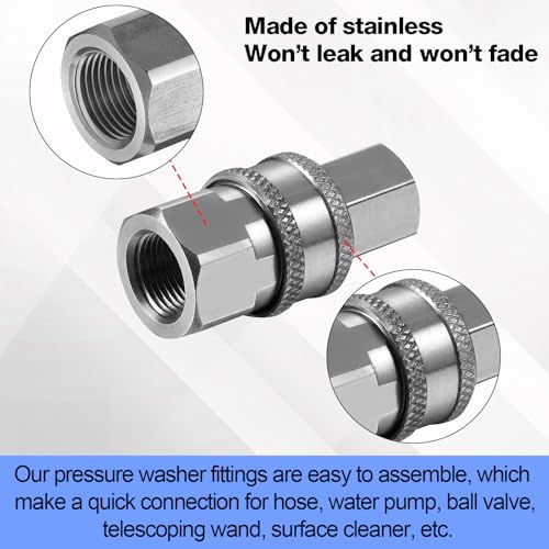 6 Sets NPT 3 8 Inch Stainless Steel Male and Female Quick Connector