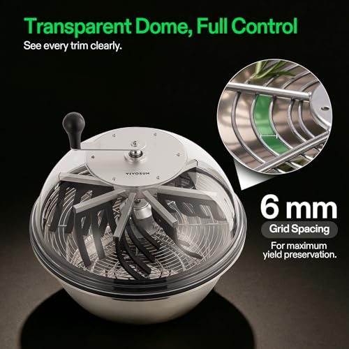 19" Bud Leaf Bowl Trimmer with Clear Dome (19 inch)