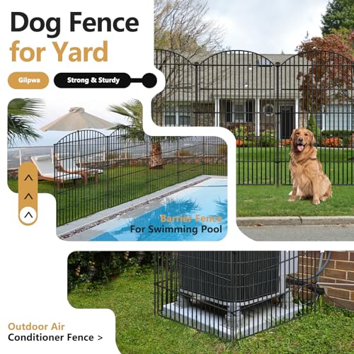 10 Panels Decorative Garden Metal Fence (48in(H) X 24ft(L))