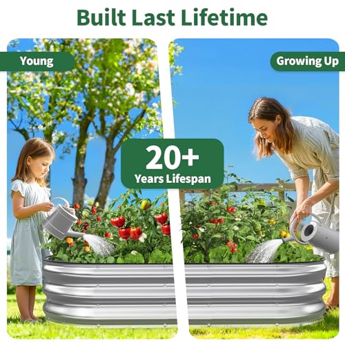 Raised Garden Bed (Silver / 5x2x1FT)