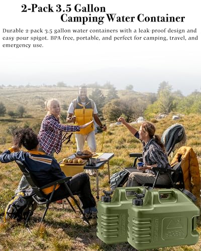 3.5 Gal Camping Water Jug with Spigot (Military Green / 3.5 Gallon)