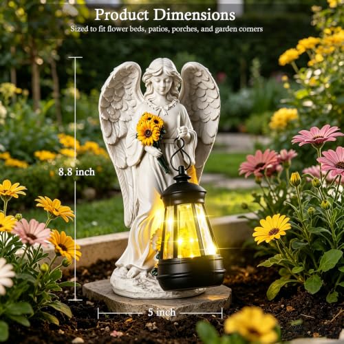 Sympathy Gifts for Loss of Loved One Angel Figurines with Sunflowers