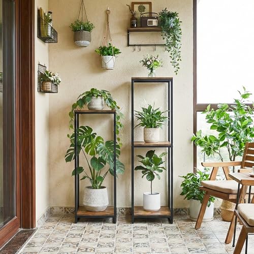 46" Tall 3 Tier Corner Plant Stand Indoor