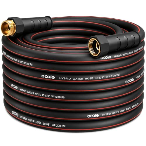 Heavy Duty Garden Hose 50ft (Black+Red / 50ft)