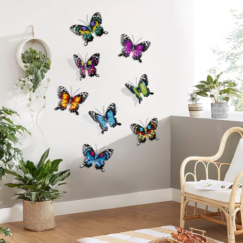 8 Pack Metal Butterfly Wall Decor (8PCS Butterfly)