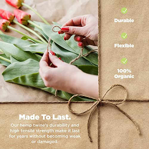 Natural Hemp Twine (Natural / 280lb, 5.0mm x 120 ft)
