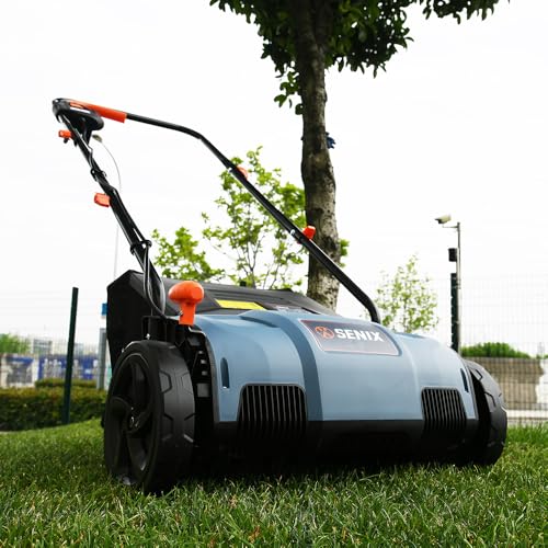 12 Amp 13 Inch Corded Electric Dethatcher and Scarifier with Collection Bag