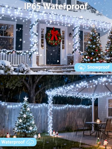 4 Pack 180FT Solar Christmas Lights Outdoor Waterproof (4 Count)