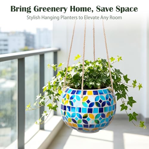 Ceramic Hanging Planter (Blue)