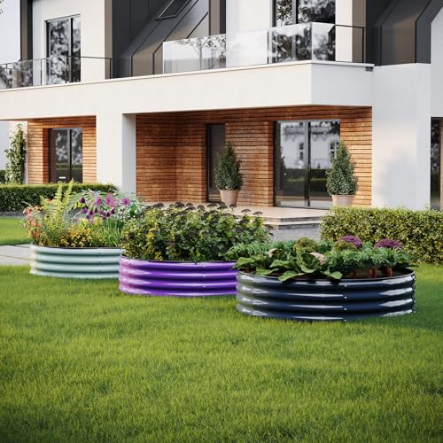 Galvanized Metal Planter Raised Garden Bed Kit for Gardening Outdoor (Silver / 4x2x1FT（2pcs）)