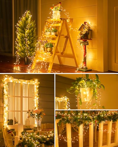 Solar String Lights for Outside (Warm White-new / 19.6Ft)