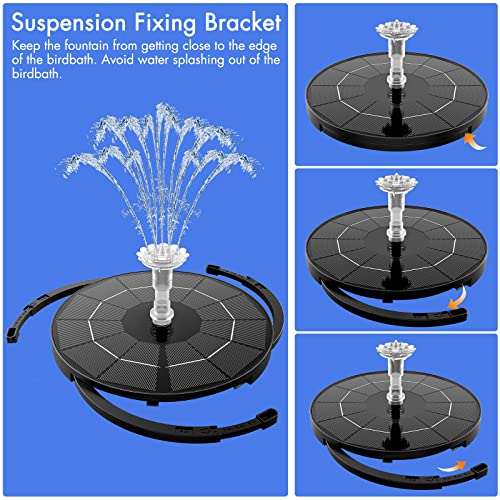 3.5W Solar Fountain Pump for Bird Bath Separated Design & 8 Nozzles (3.5W / Black)