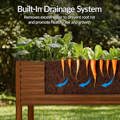 72x24x30in Non Toxic Galvanized Raised Garden Bed (72x24x30in / Wood Grain)