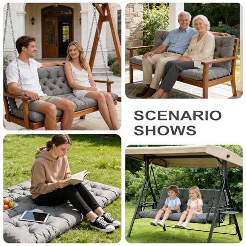 Porch Swing Cushions (Light Gray / 40x 40 inches)