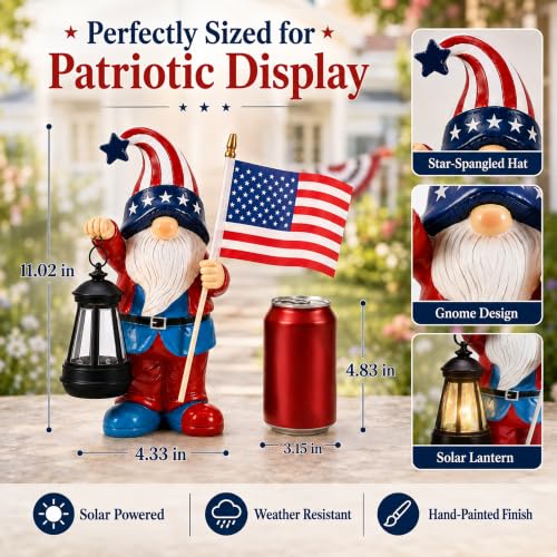 Solar Patriotic Gnome Statue (Patriotic Gnome)