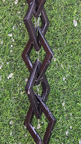 KAM Home Diamond Links Rain Chain with Installation Kit (BLACK)