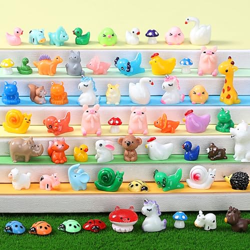 160PCS Mini Resin Animals (Multicolored 160pcs Resin Animals)