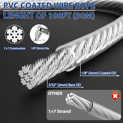 1 8" Wire Rope Clips Kit (1/8in X 100ft)