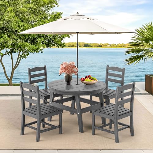Patio Dining Table Set (Grey / 4-Seat(5PCS)42.52"Table)