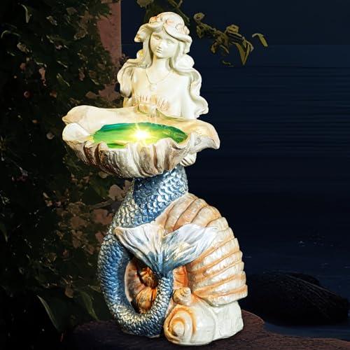 12" Mermaid Solar Night Garden Light (Blue Multi)
