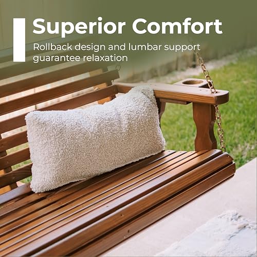 Heavy Duty 700 Lb Capacity Porch Swing with Cup Holders