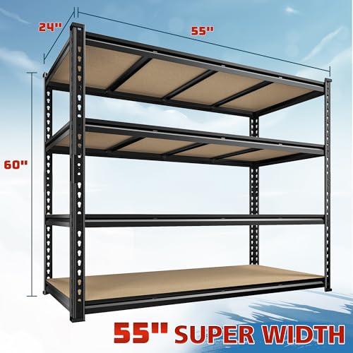 55" W Heavy Duty Garage Shelf (55" W × 24" D × 60" H)