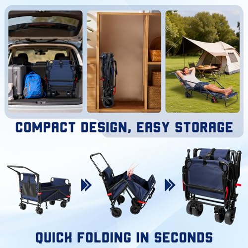 Heavy Duty Folding Wagon (Blue / Medium)