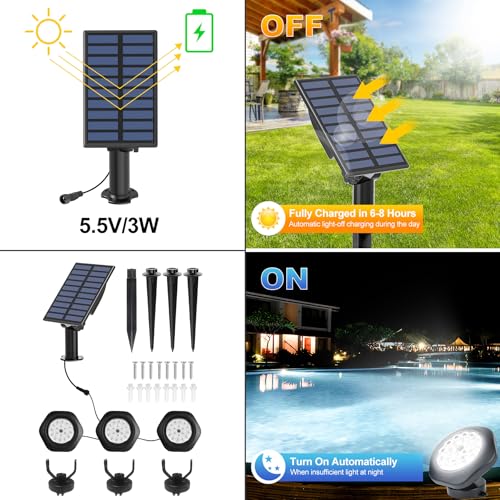 Solar Pond Lights (3 Light-Cool White)