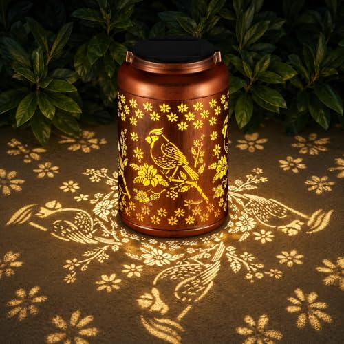Solar Lanterns Outdoor Waterproof Garden Decor Gifts for Women Mom Grandma (C-Red Bird 1PC)