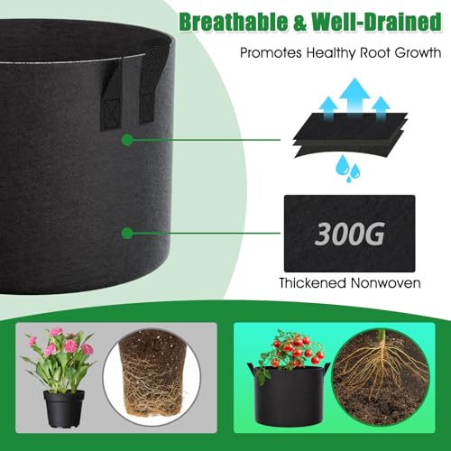 10 Gallon Grow Bags 8 Pack (8 Count)