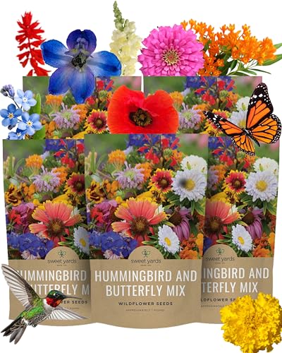 Bulk Wildflower Seeds Butterfly and Humming Bird Mix (80 Ounce)