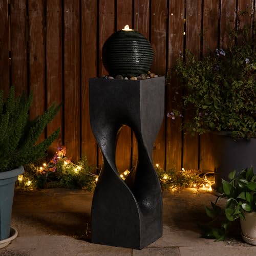 Outdoor Water Fountain (Resin/Gray/Curved / 36.5" H)