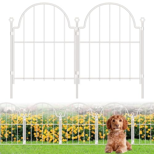 10 Pack White Decorative Garden Fence (White / 17 in(H))
