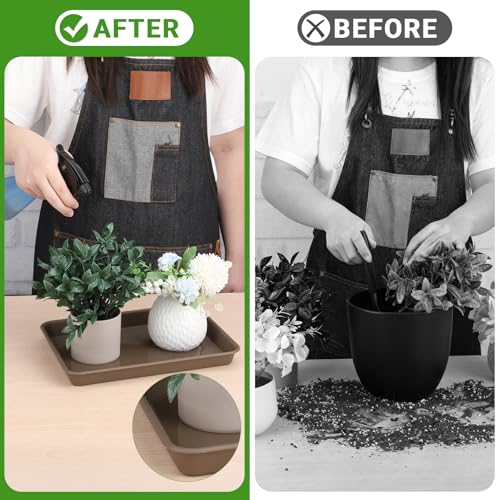 Brown Plant Saucers for Indoors (11 Inch / Brown)