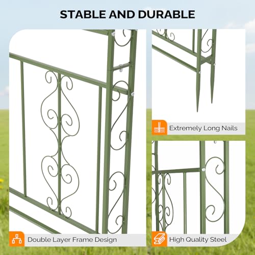 Garden Arbor Double Layer Arch Archway for Wedding Ceremony Party (Olive Green / 7 FT)