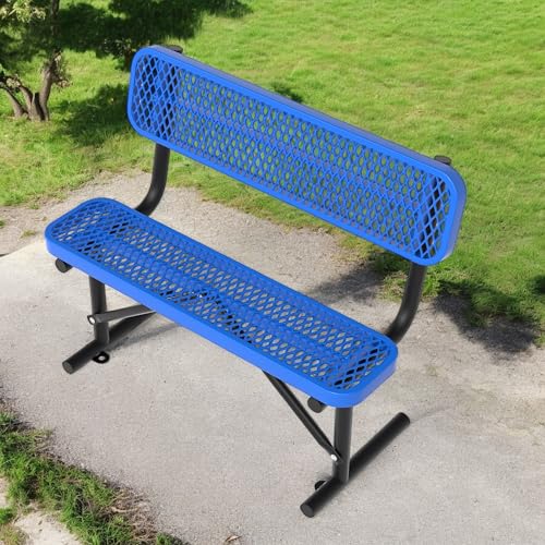 4 Feet Heavy Duty Metal Park Bench for Outside