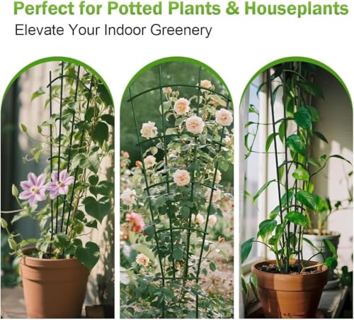 4 Pack Metal Trellis for Potted Plants (4Pack-32 inch)