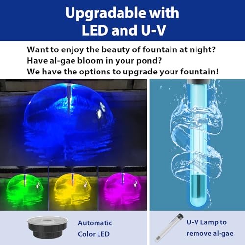 400GPH Pond Fountain Filter Kit with 3 Spray Patterns