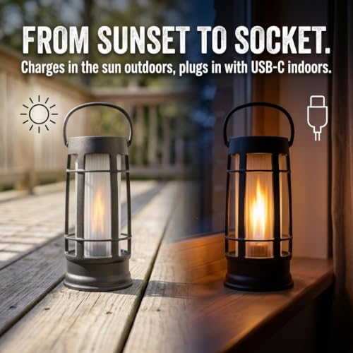 Metal Solar Lanterns Outdoor Waterproof (2 Count)