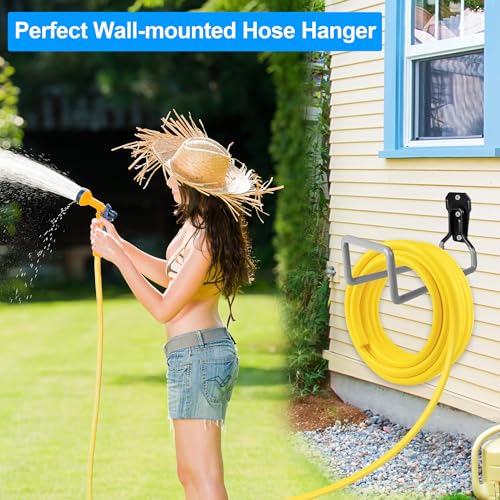 2PCS Water Hose Holder Wall Mount Metal Hose Hanger Garden Hose Rack (2 Count)