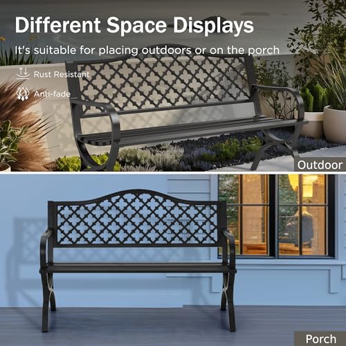 50" Garden Metal for Outdoors Weatherproof 2 (Style4 Black)