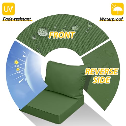 Outdoor Chair Cushions (Dark Moss Green / 21"x19"x3" / 21"x19")