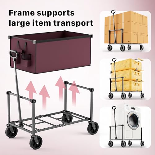 29.3" Collapsible Wagon Cart (Winered / 150L)