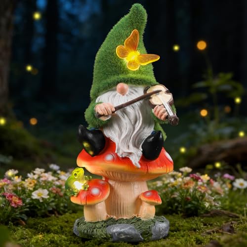 Solar Gnomes Garden Statue Decor for Mother's Father's Day (Greengnome)