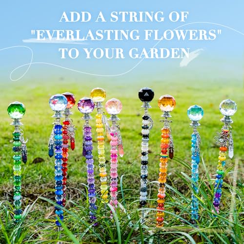 260Pcs DIY Beaded Garden Stakes (Crystal)